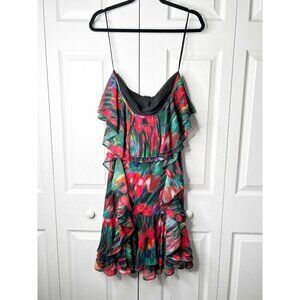 Jason Wu Black Blurred Floral Print Halter Sleeveless Dress Women's Size 0